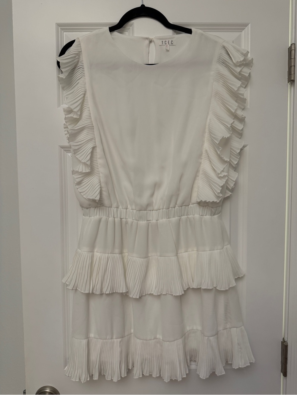 TCEC Cream Tiered Ruffle Mini Dress - Picture 2 of 2
